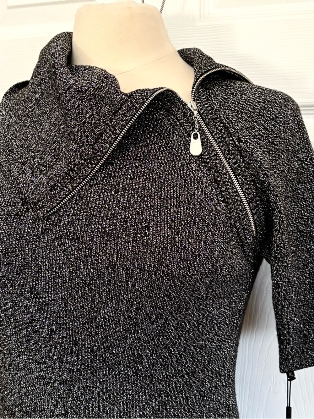 Calvin Klein Metallic Grey Sweater Dress Size Small New - Picture 3 of 9